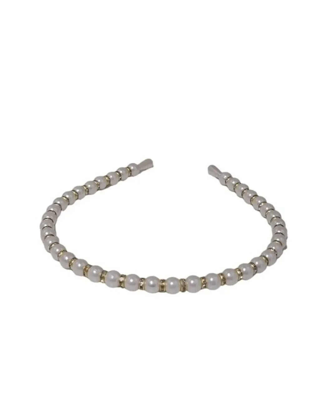 NWT Faux Pearl Gold Decor Headband